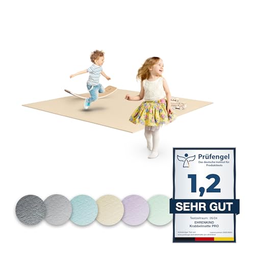 Ehrenkind® Krabbelmatte PRO | Extra dick und Soft | Made in Germany | Spielmatte Baby |Oeko-Tex 100 | Größe 160x160cm BEIGE von Ehrenkind