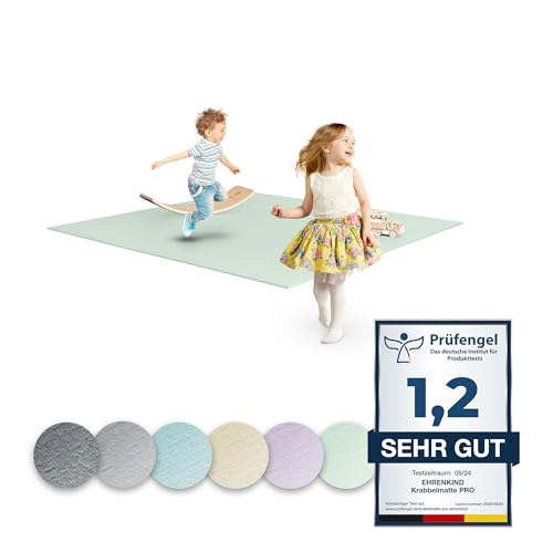 Ehrenkind® Krabbelmatte PRO | Extra dick und Soft | Made in Germany |Spielmatte Baby | Oeko-Tex 100 | Größe 240x180 cm Salbei von Ehrenkind