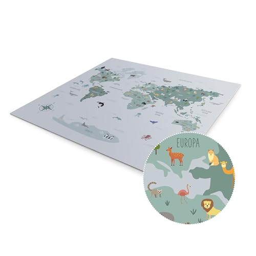 Ehrenkind® Spielmatte PRO | Extra dick und Soft | Made in Germany | Größe 174x174cm Weltkarte | Krabbelmatte | Baby Spielmatte von Ehrenkind