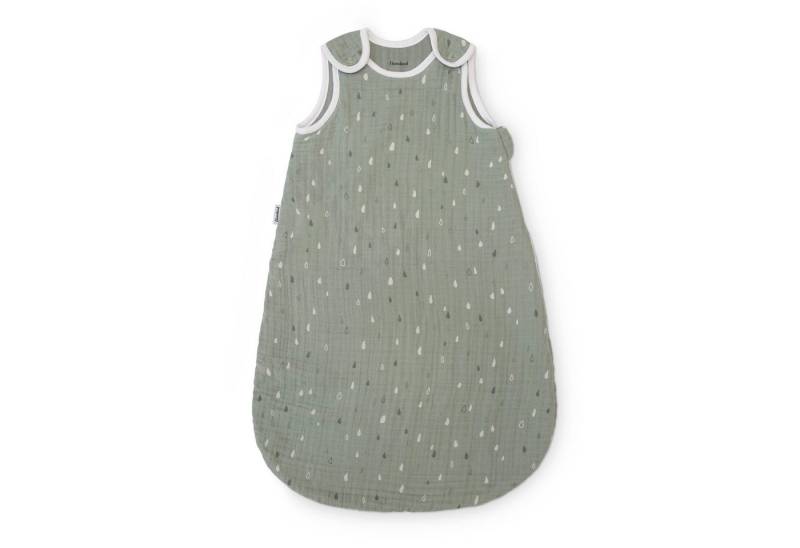 Ehrenkind Babyschlafsack Sommer 0.5 TOG, Rund aus Musselin (100 % Bio-Musselin, ohne Wattierung, leicht & atmungsaktiv, Jade Tropfen), ideal für warme Nächte von Ehrenkind