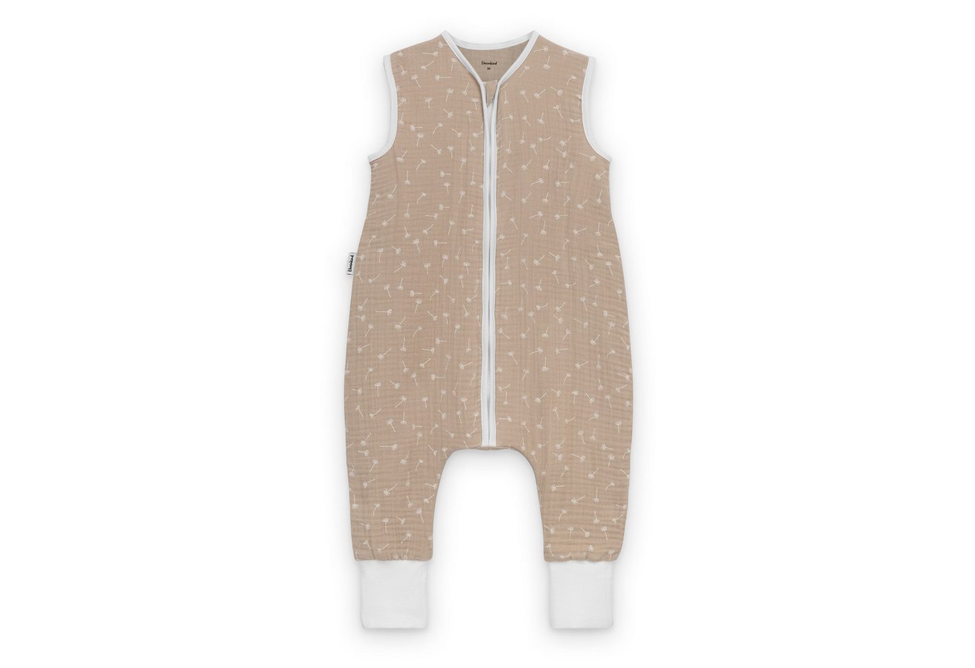 Ehrenkind Babyschlafsack Sommer 0.5 TOG aus Musselin, Premium Schlafsack mit Füßen (100 % Bio-Musselin, ohne Wattierung, leicht & atmungsaktiv, Beige Pusteblume), ideal für warme Nächte von Ehrenkind