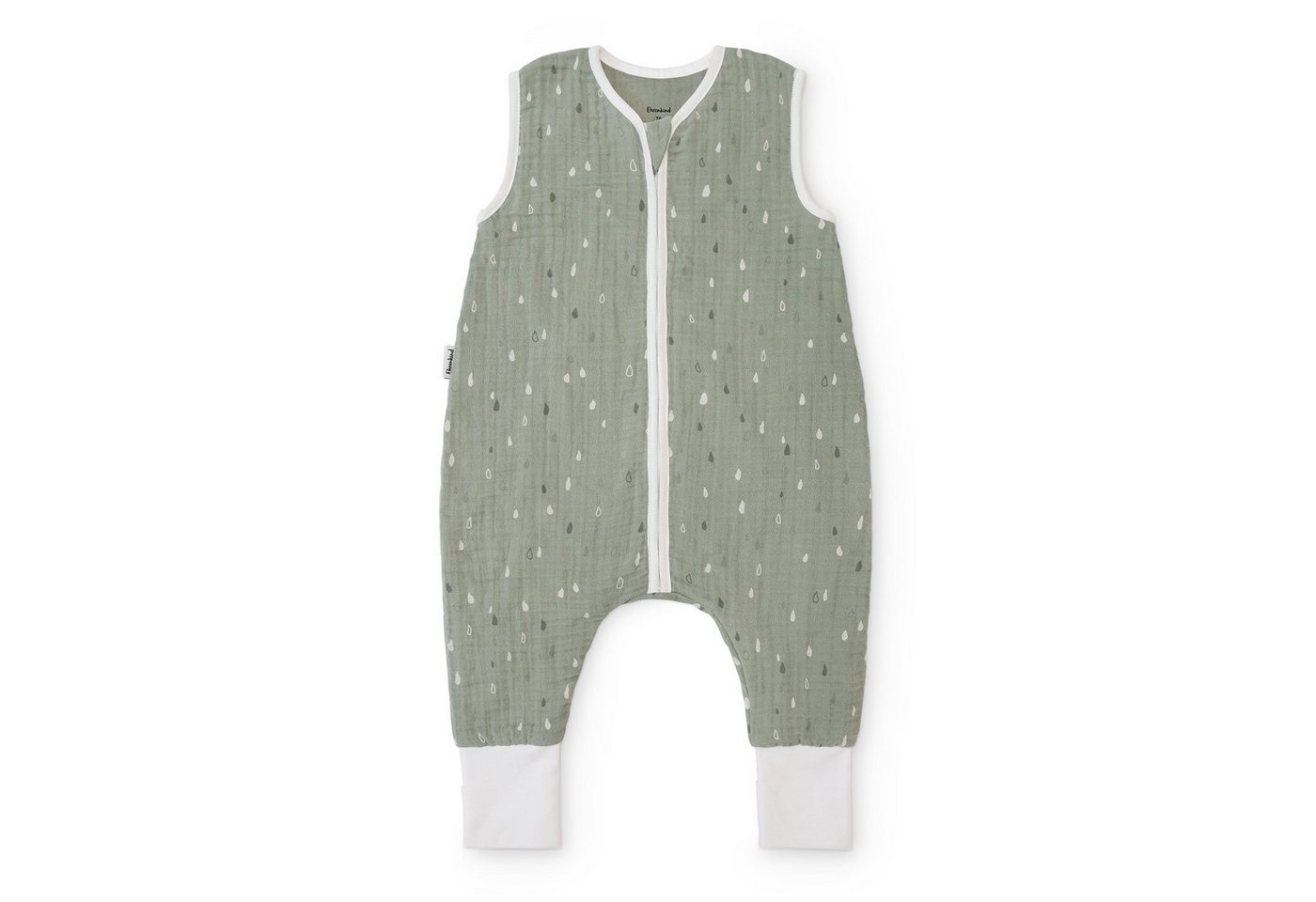 Ehrenkind Babyschlafsack Sommer 0.5 TOG aus Musselin, Premium Schlafsack mit Füßen (100 % Bio-Musselin, ohne Wattierung, leicht & atmungsaktiv, Jade Tropfen), ideal für warme Nächte von Ehrenkind