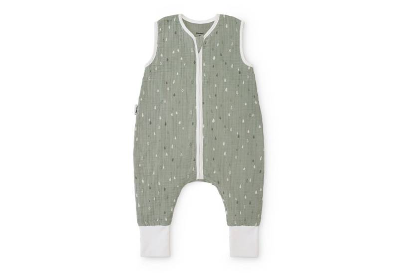 Ehrenkind Babyschlafsack Sommer 0.5 TOG aus Musselin, Premium Schlafsack mit Füßen (100 % Bio-Musselin, ohne Wattierung, leicht & atmungsaktiv, Jade Tropfen), ideal für warme Nächte von Ehrenkind