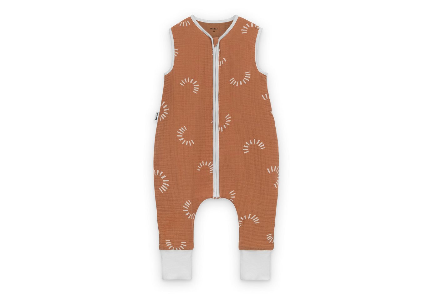 Ehrenkind Babyschlafsack Sommer 0.5 TOG aus Musselin, Premium Schlafsack mit Füßen (100 % Bio-Musselin, ohne Wattierung, leicht & atmungsaktiv, Zimt Gemustert), ideal für warme Nächte von Ehrenkind