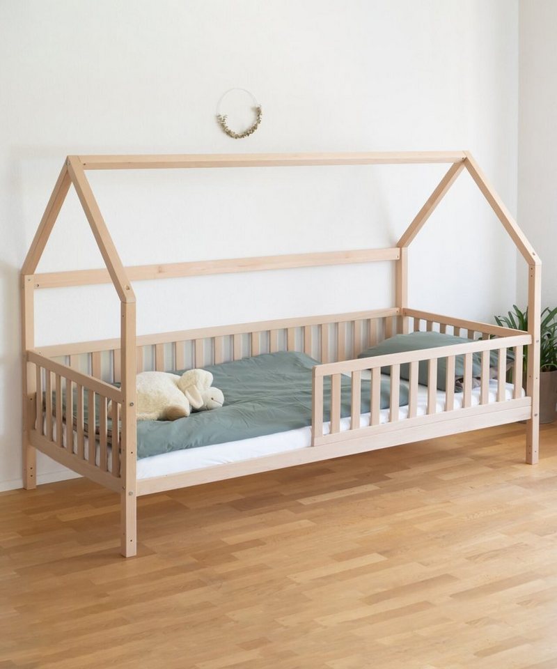 Ehrenkind Hausbett Buche (Montessori Kinderbett, Jugendbett aus massivem und nachhaltigem Buchenholz, 90x200), höhenverstellbar von Ehrenkind