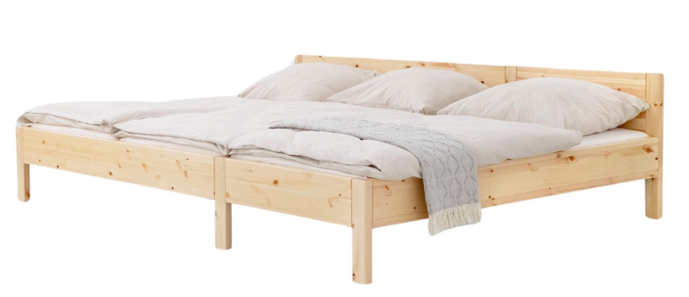 Ehrenkind Holzbett Familienbett Kiefer 270x200 cm (modulare Bauweise, Gemeinsamer Schlafplatz für die ganze Familie), aus massivem Kiefernholz von Ehrenkind