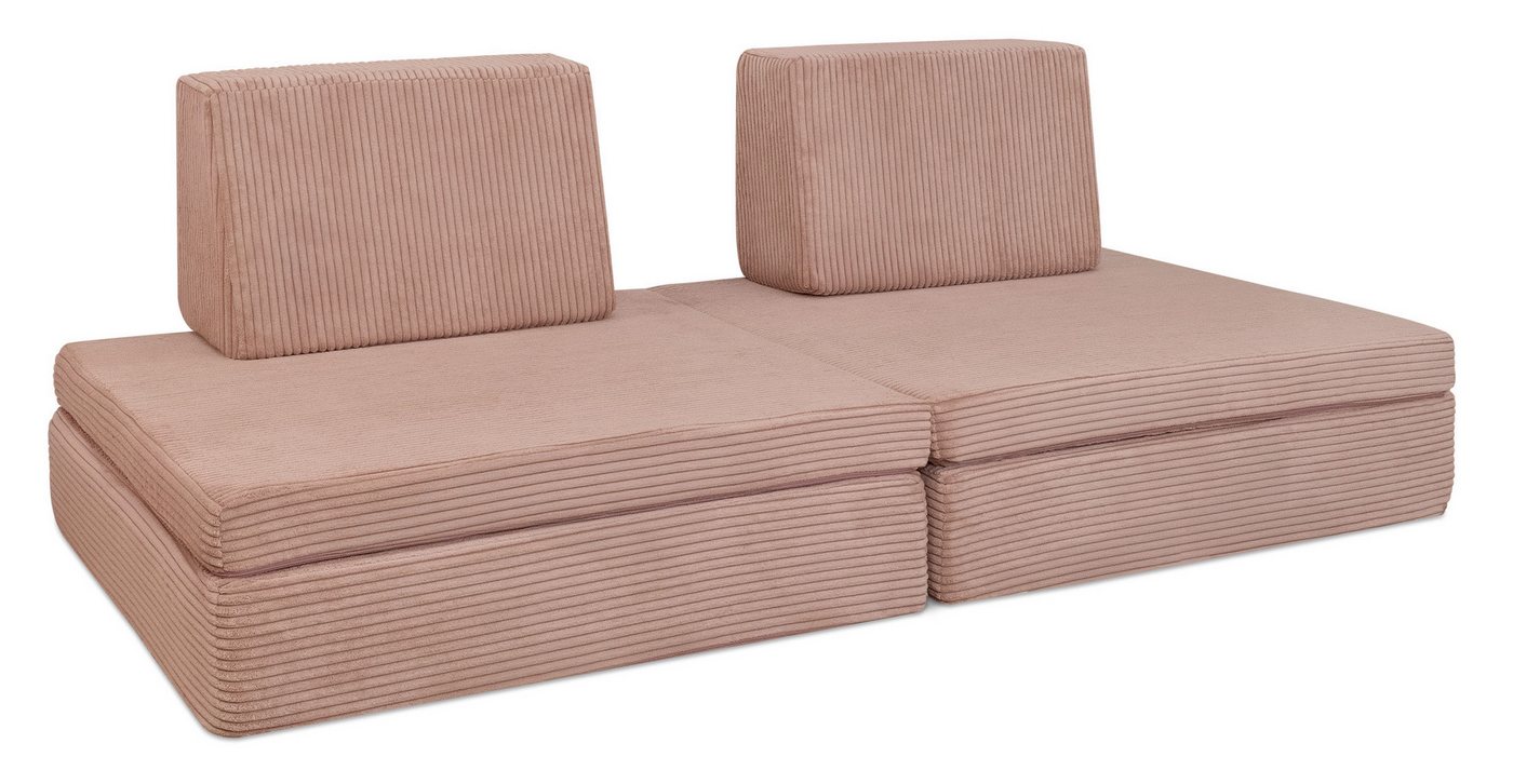 Ehrenkind Kindersofa Spielsofa 2in1 mit integrierten Hüpfpolster, aus weichem Cordstoff, Rosé von Ehrenkind