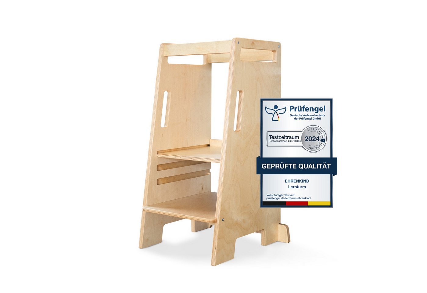 Ehrenkind Stehhilfe Lernturm Entdeckerturm Montessori 4-fach höhenverstellbar (Extra kippsicher & stabil), aus hochwertigem Birkenschichtholz, Lernturm ab 1 Jahr, Made in Europe von Ehrenkind
