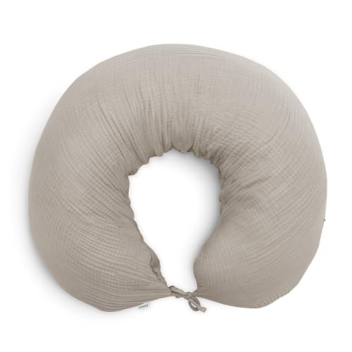 Ehrenkind Stillkissen | 100% Bio Baumwolle Musselin | Oeko-Tex Standard 100 | Verstellbare Füllung | 160x33cm | Seitenschläferkissen Baby | Schwangerschaftskissen | Beige von Ehrenkind