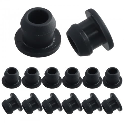 12 PCS Weiche Gummistopfen Einseitiger Öffnungsstopf Hochtemperaturbeständiger Gummidichtring Topf Stützgummi 5MM Innenloch (Schwarz) von Ehuihuan