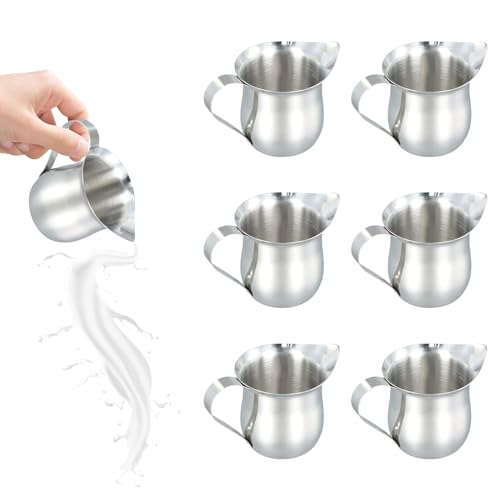 6 Stück MilchkäNnchen, Mini Milchschaumkännchen, Kleine Kännchen für Kaffeesahne, SahnekäNnchen Edelstahl, 90ml/3oz Klein Milchkanne, Espresso Milch AufschäUmen Krug Krug Kaffeetasse, Milk Jug 6 Stück MilchkäNnchen, Mini Milchschaumkännchen, Kleine Kännchen für Kaffeesahne, SahnekäNnchen Edelstahl, 90ml/3oz Klein Milchkanne, Espresso Milch AufschäUmen Krug Krug Kaffeetasse, Milk Jug von Ehuihuan