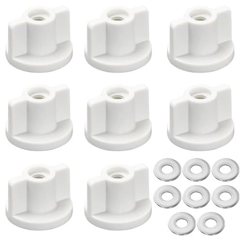 8er-Pack WC-Sitz Befestigungen, M6 Gewinde Rückenmutter und Unterlegscheiben Set, Toiletten Hardware Ersatzteile, für oben montierte WC-Sitz Scharniere, WC-Sitz Unten Befestigung von Ehuihuan