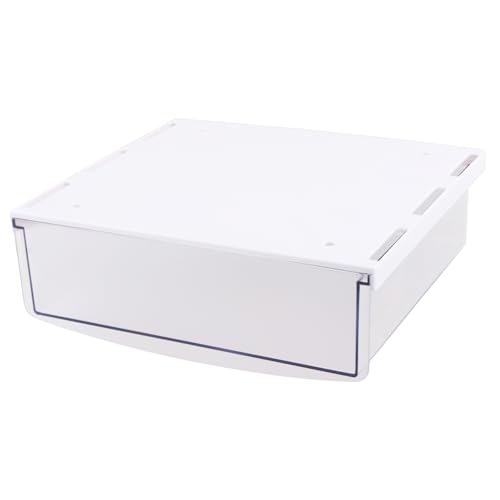 Ehuihuan 1 Stück Schublade Unter Schreibtisch, 24x21x7cm Selbstklebende Schublade, Unter Schreibtisch Aufbewahrungsbox, Versteckte Schreibtischschublade für Büro Schule Zuhause (Mattes Weiß,L) von Ehuihuan