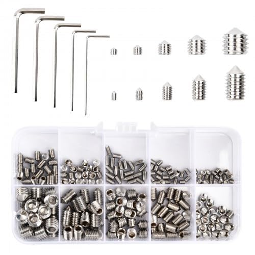Madenschrauben Set 200 StüCk Madenschrauben SchraubenschlüSsel Inbusschrauben Rostfreier Stahl Madenschraube FüR TüRgriff M3 M4 M5 M6 M8 von Ehuihuan