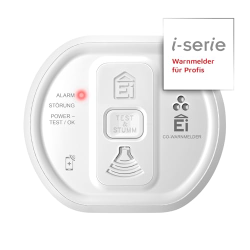 Ei Electronics Professional Ei208iW Kohlenmonoxidmelder, i-Serie CO-Melder mit AudioLINK-Funktion zur sofortigen Datenauslesung und Batterie für 10 Jahre, optional funkvernetzbar, weiß von Ei Electronics
