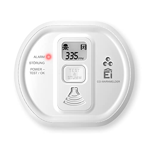 Ei Electronics Ei208D Kohlenmonoxidmelder, CO-Melder mit LCD-Display und Batterie für 10 Jahre, Stand-Alone-Gerät, weiß von Ei Electronics