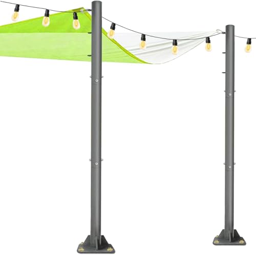 Sonnensegelstangen – 3 m, für den Außenbereich, Sonnenschutz, Sonnensegel, strapazierfähig, Metallstangen-Set für Terrasse, Garten, Hof, Hinterhof, Grasland, 2 Stück Sonnensegelstangen – 3 m, für den Außenbereich, Sonnenschutz, Sonnensegel, strapazierfähig, Metallstangen-Set für Terrasse, Garten, Hof, Hinterhof, Grasland, 2 Stück von EiSyKeeYin