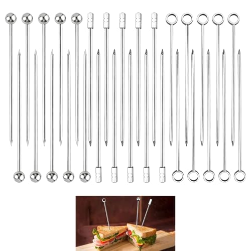 30 Stück Edelstahl Cocktailspieße, Wiederverwendbare Cocktailsticks Obstspieße, Zahnstocher aus Metall Martini Spieße Skewers, für Cocktailpartys, Grill Snacks, Vorspeisen, Langlebig Umweltfreundlich 30 Stück Edelstahl Cocktailspieße, Wiederverwendbare Cocktailsticks Obstspieße, Zahnstocher aus Metall Martini Spieße Skewers, für Cocktailpartys, Grill Snacks, Vorspeisen, Langlebig Umweltfreundlich von Eiaigky