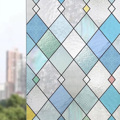 Eiauiuo Fensterfolie Blickdicht Bunt Glasfolie 3D Effekt unter Licht Sichtschutz Folie Statisch Folie Ohne Klebstoff Anti-UV Selbstklebende Scheibenfolie für Wohnzimmer Schlafzimmer Badezimmer Fenster Eiauiuo Fensterfolie Blickdicht Bunt Glasfolie 3D Effekt unter Licht Sichtschutz Folie Statisch Folie Ohne Klebstoff Anti-UV Selbstklebende Scheibenfolie für Wohnzimmer Schlafzimmer Badezimmer Fenster von Eiauiuo
