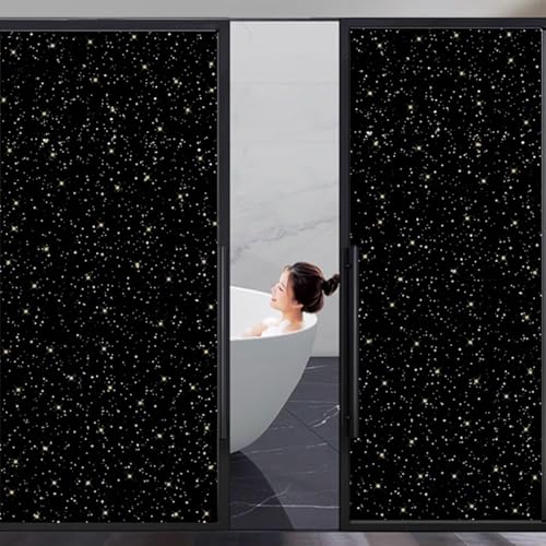 Eiauiuo Fensterfolie Blickdicht Klebefolie Komplett Geschlossen Sichtschutzfolie Wärmeisolierung Selbstklebende Milchglasfolie UV-Schutz Statisch Haftende Sonnenschutz Folie(Black Frosted,100x200cm) von Eiauiuo