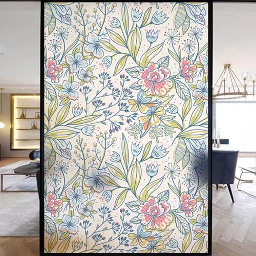 Eiauiuo Fensterfolie mit Mustern Kreative Blumen Fenster Dekorfolie Sichtschutzfolie für Tag und Nacht Statisch Haftende Kein Kleber Sonnenschutzfolie Selbstklebend Glasaufkleber für Badezimmer Küchen Eiauiuo Fensterfolie mit Mustern Kreative Blumen Fenster Dekorfolie Sichtschutzfolie für Tag und Nacht Statisch Haftende Kein Kleber Sonnenschutzfolie Selbstklebend Glasaufkleber für Badezimmer Küchen von Eiauiuo