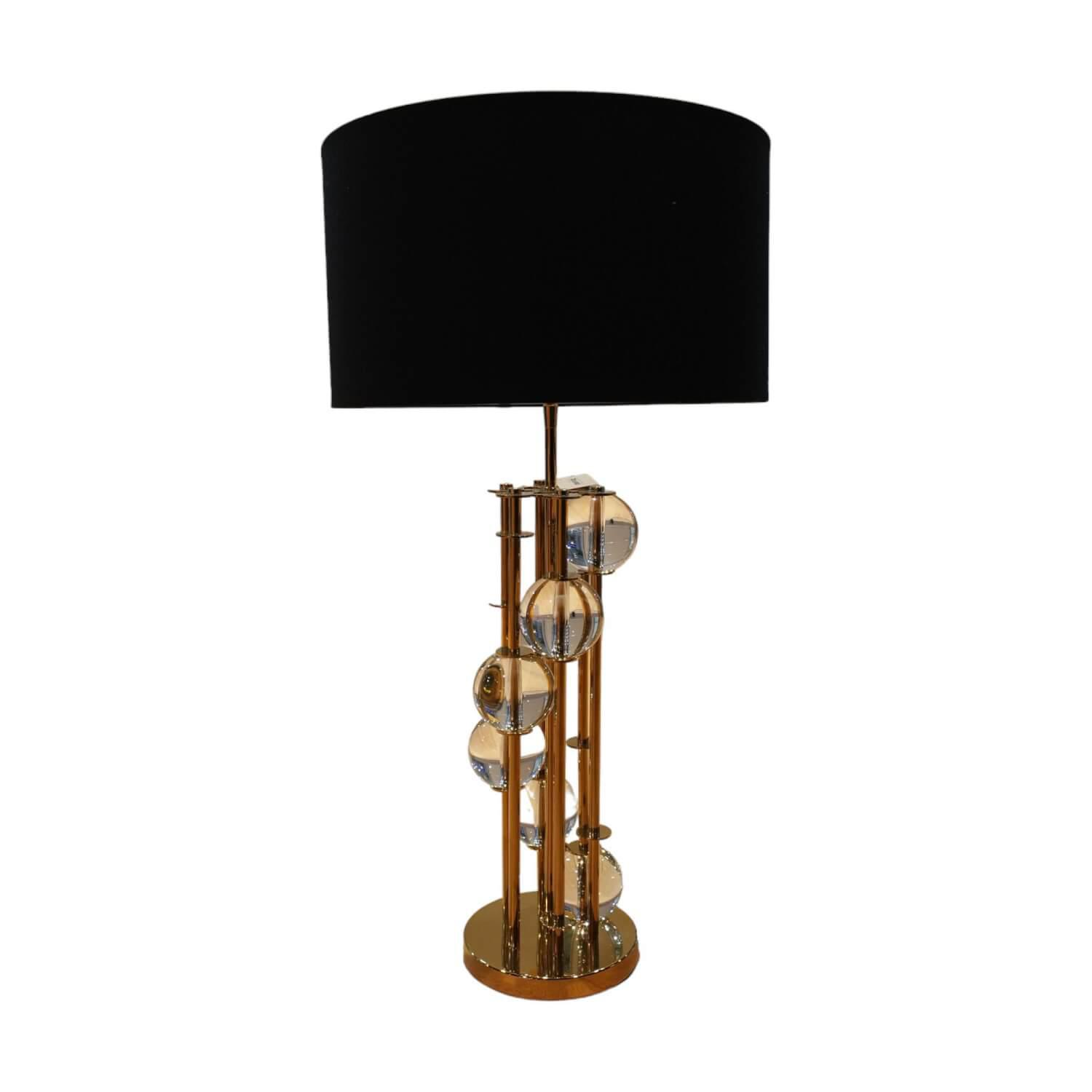 Tischlampe Lorenzo Mit Gold Finish Lampenschirm Schwarz Ohne Leuchtmittel von Eichholtz