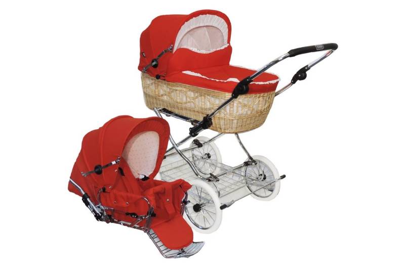 Eichhorn Kinderwagen Kombi-Kinderwagen Retro Korbkinderwagen Komplett-Set, Weide natur, inklusive Sportwageneinsatz (0-3 Jahre) / made in EU von Eichhorn Kinderwagen