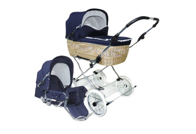 Eichhorn Kinderwagen Kombi-Kinderwagen Retro-Korbwagen-Set, Weide Natur, inklusive Sportwageneinsatz (0-3 Jahre) / made in EU von Eichhorn Kinderwagen