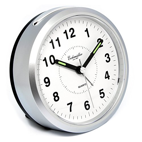 Eichmüller Wecker Analog mit Licht und Weckwiederholung - batteriebetrieben rund in Silber mit Ziffernblatt Alarm - Tischuhr Uhr Eichmüller Wecker Analog mit Licht und Weckwiederholung - batteriebetrieben rund in Silber mit Ziffernblatt Alarm - Tischuhr Uhr von Eichmüller
