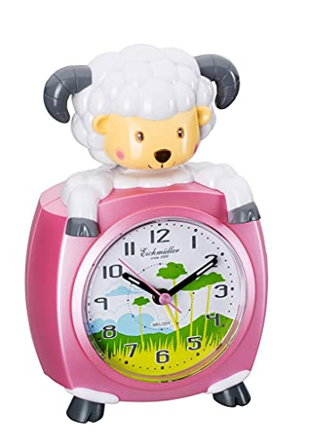 Eichmüller Wecker Kinderwecker Alarm Analog Kunststoff Schaf rosa mit schleichende Sekunde von Eichmüller