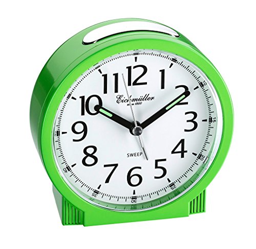 Eichmüller Wecker Reisewecker Alarm Analog Snooze Kunststoff grün rund schleichende Sekunde von Eichmüller