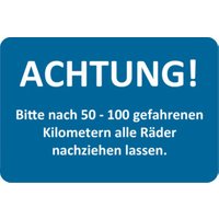 Eichner Kundendienstaufkleber, Text: Räder nachziehen von Eichner