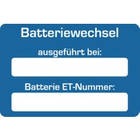 Eichner Kundendienstaufkleber Text: Batteriewechsel ausgeführt bei von Eichner
