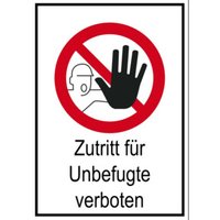 Eichner Verbotsschild Zutritt für Unbefugte verboten 14,8 cm von Eichner