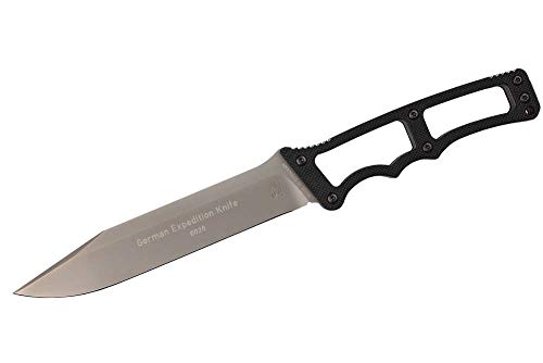 Eickhorn - Outdoormesser | GEK Glatt G10 Schwarz Offen Professional Plus | Klingenlänge: 11,7 cm |Arbeitsmesser - Werkzeug - Survival - Solingen - Germany | Feststehende Klinge - Robust - rostfrei - scharf, 825229P von Eickhorn