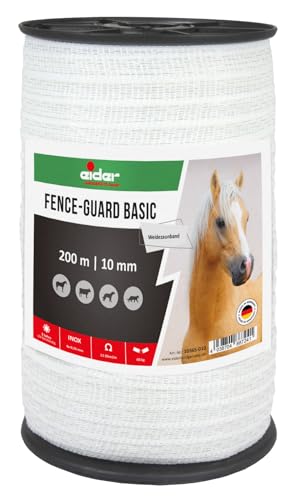 Eider Landgeräte GmbH Weidezaunband 10mm - 200m Fence-Guard Basic+,4x 0,16 mm Edelstahl dadurch besseren Widerstand - 33% mehr Leitfähigkeit !! von Eider Landgeräte GmbH