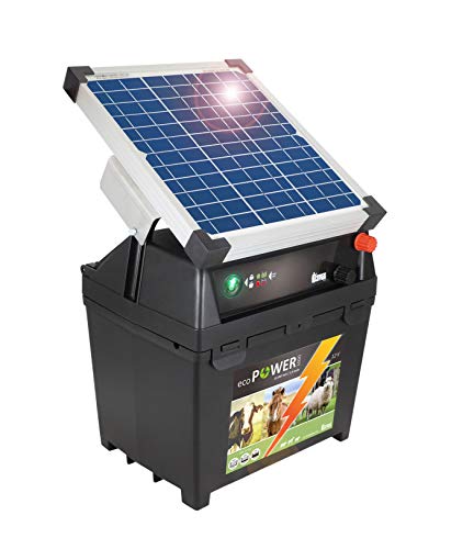 Eider Weidezaungerät ecoPOWER 1000-12 Volt mit 10 Watt Solar Modul - mit Tiefenentladeschutz - Solar Panel für wartungsarmen Betrieb - Made in Germany von Eider