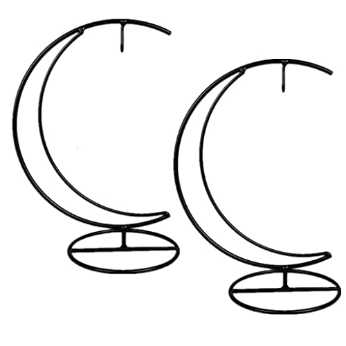 Eidoct 2 Stück Ornament-Präsentationsständer, mondförmig, Eisen, zum Aufhängen von Glaskugel und Hexenkugel (ohne Glasflasche) von Eidoct