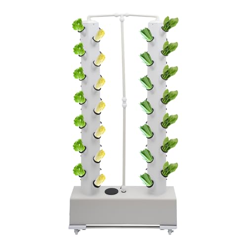 Hydroponic Growing System 56 Pods, Vertikal Hydroponik Turm mit 30L Wassertank, Erdloses Anbausystem Grow Kit mit Hydratisierungspumpe, Timer, Adapter Hydroponic Growing System 56 Pods, Vertikal Hydroponik Turm mit 30L Wassertank, Erdloses Anbausystem Grow Kit mit Hydratisierungspumpe, Timer, Adapter von Eieblek