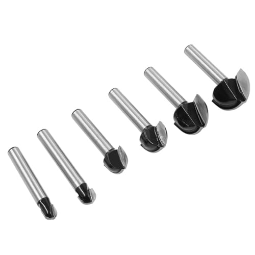 Eieenotee 1/4-Holzfräser-Set, 6-Teiliges Messer mit Rundem Boden, Halbkugelförmiger Kopf, Reliefbogen-Schnitzwerkzeug, Langlebig, Einfache Installation, Einfach zu Bedienen Eieenotee 1/4-Holzfräser-Set, 6-Teiliges Messer mit Rundem Boden, Halbkugelförmiger Kopf, Reliefbogen-Schnitzwerkzeug, Langlebig, Einfache Installation, Einfach zu Bedienen von Eieenotee