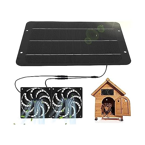 Eieenotee 1 Satz Solarpanel-L¨¹fter-Kit 10 W 12 V Solar-L¨¹fter f¨¹r Gew?chshaus-ABS mit 31,5-Kabel, f¨¹r Schuppen von Eieenotee