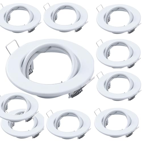 Eieenotee 10 PCS GU10 Eingebrauchtes Downlight -Ersatzkit Rundrahmen Montageanschlusses MR16 Spot Lights Lampe Sockelhalter Decke von Eieenotee