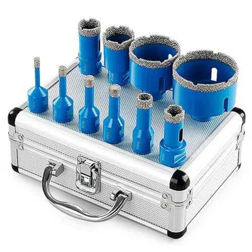 Eieenotee 10 Stk. Gelötete Trockenbohrer-Set M14 Gewinde Diamantbohrer 10 Stk. Vakuumgelötetes Diamantkernbohrer-Set Lochsäge-Set Keramikfliesen Marmor Lochöffner Eieenotee 10 Stk. Gelötete Trockenbohrer-Set M14 Gewinde Diamantbohrer 10 Stk. Vakuumgelötetes Diamantkernbohrer-Set Lochsäge-Set Keramikfliesen Marmor Lochöffner von Eieenotee