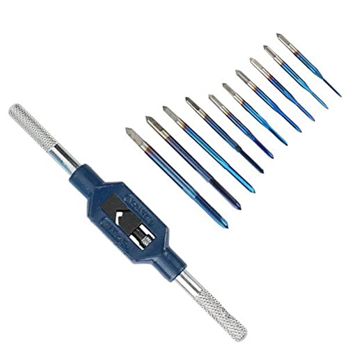 Eieenotee 10 StüCk M1-M3.5 Gewindebohrer mit Verstellbarem M1-M8 SchraubenschlüSsel Maschinen-Windeisen-Set für Metallbearbeitungs-Gewindebohrer Eieenotee 10 StüCk M1-M3.5 Gewindebohrer mit Verstellbarem M1-M8 SchraubenschlüSsel Maschinen-Windeisen-Set für Metallbearbeitungs-Gewindebohrer von Eieenotee