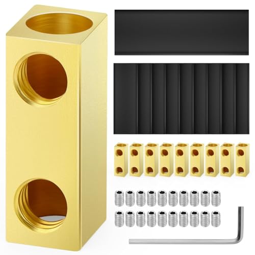 Eieenotee 10 Stück 4 AWG 60 A Quadratische Schnellverdrahtungsanschlussklemme, Kabelverbinder mit Stellschrauben und Thermoplastischem Rohr Eieenotee 10 Stück 4 AWG 60 A Quadratische Schnellverdrahtungsanschlussklemme, Kabelverbinder mit Stellschrauben und Thermoplastischem Rohr von Eieenotee
