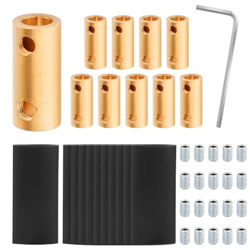 Eieenotee 10 Stück 6AWG-Kabelverbinder, Messing-Schnellanschlussklemmen, 80-Ampere-Steckverbinder, Gelbes Kabelverbinder-Muttern-Set von Eieenotee