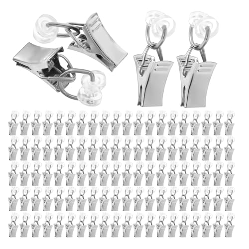 Eieenotee 100 Stück Gardinenklammern, Gardinenclips, Rollen mit Kunststoffröllchen und Klammern, Gardinenclips, Metallklammern für Vorhänge Eieenotee 100 Stück Gardinenklammern, Gardinenclips, Rollen mit Kunststoffröllchen und Klammern, Gardinenclips, Metallklammern für Vorhänge von Eieenotee