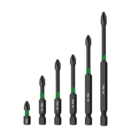 Eieenotee 12-Teiliges Magnetisches Schraubendreher-Bit-Set, Schraubendreher-Bits Aus S2-Legierungstahl, 1/4-Sechskantschaft (25-150 Mm), Langlebig von Eieenotee