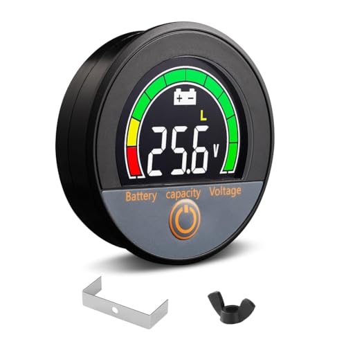 Eieenotee 12 V 24 V 48 V 60 V 84 V Wasserdichtes IP67-Batteriekapazitätsspannungsmessgerät mit LCD-Hintergrundbeleuchtung und Unterspannungsalarm für Lithium von Eieenotee