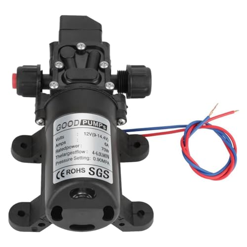 Eieenotee 12-V-Wasserpumpe, 12-Volt-Wasserpumpe, DC 12V 6A 70W Elektrische Wasserpumpe, Selbstansaugende Wasserpumpe-Hochdruck, 12-V-Pumpe von Eieenotee